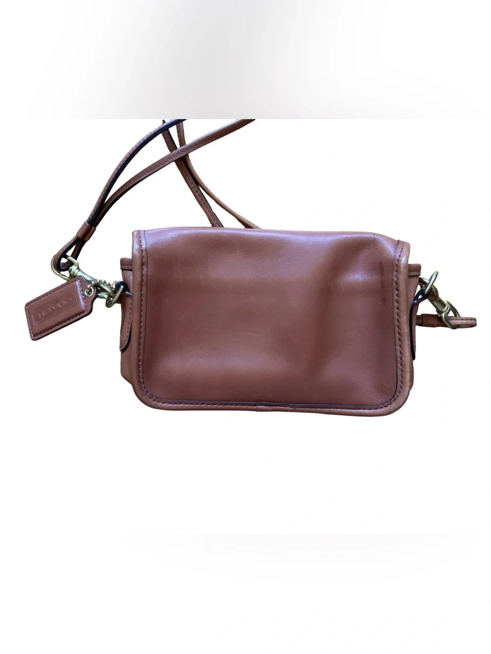 Vintage Coach 17994 British Tan Glove Tanned Leather Crossbody Dinky